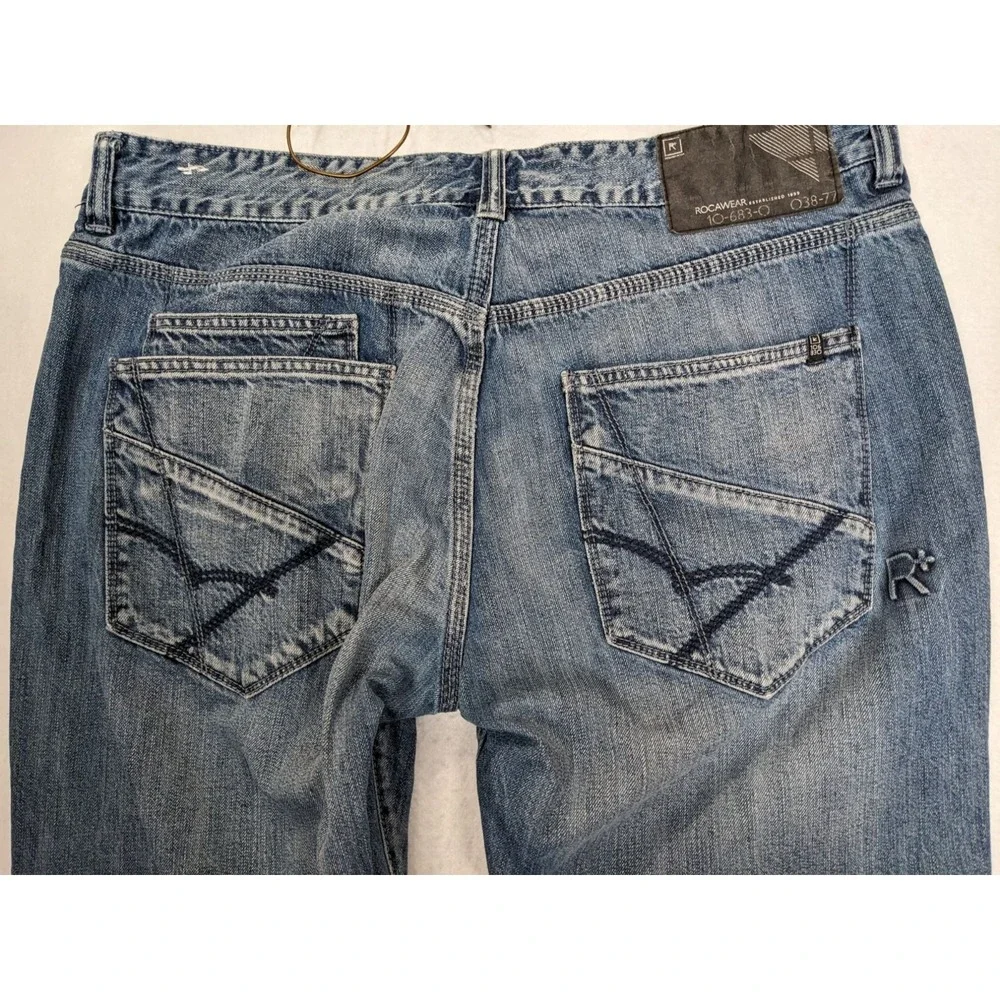 Rocawear Mens Jeans Size 38 x 33 Slim Fit Cotton Blue